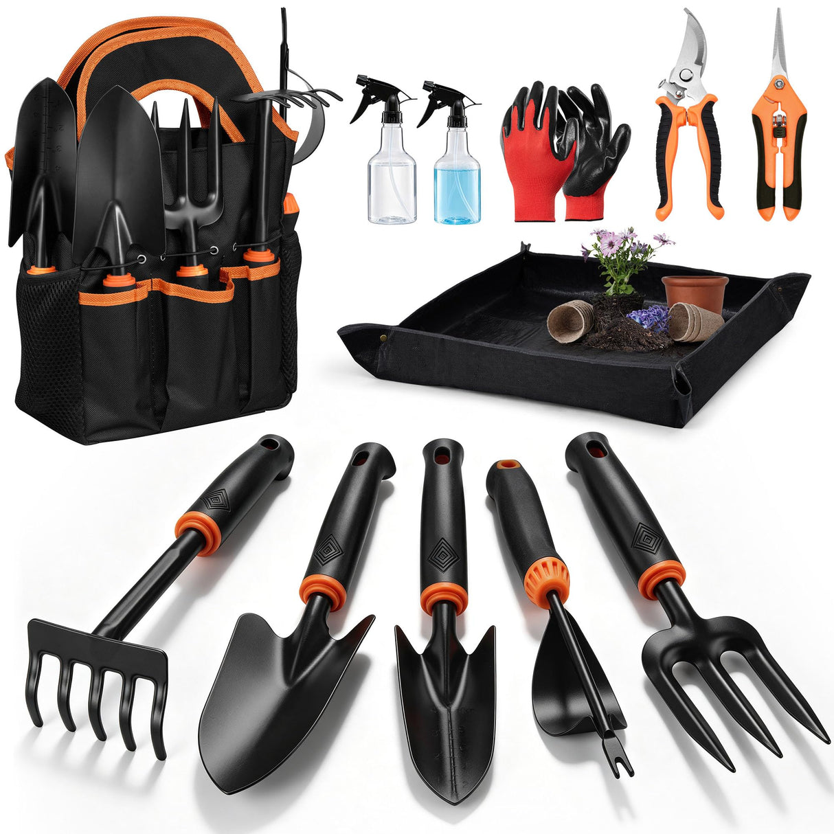 Joyfair Gardening Tools, 12 Pcs Garden Tool Set for Planting & Weeding