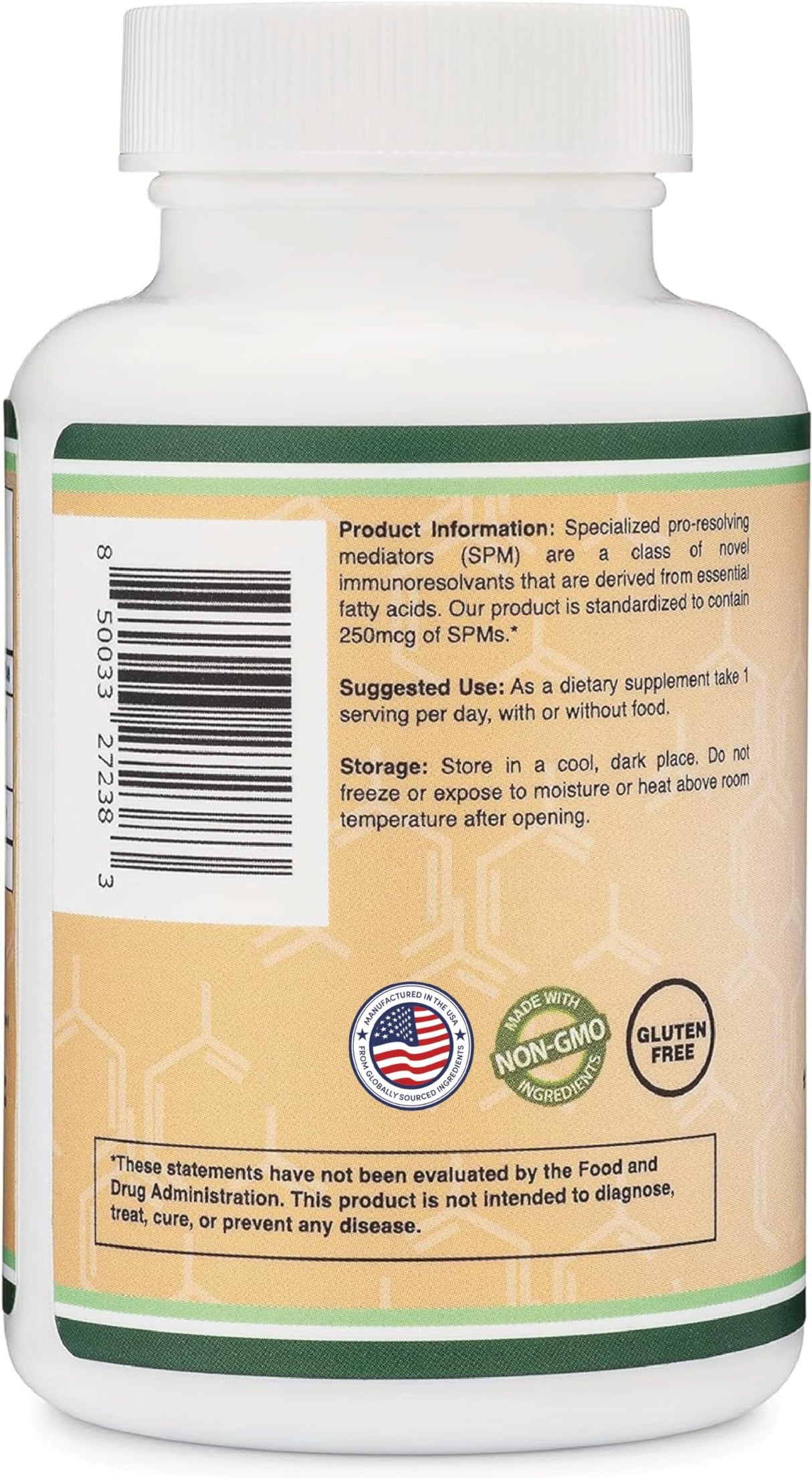SPM Max (Specialized Pro-Resolving Mediators) 120 Softgels, 500mg (Only Product Standardized and Third Party Tested to Contain Active SPMs, Check The Supplement Fact Panel) by Double Wood