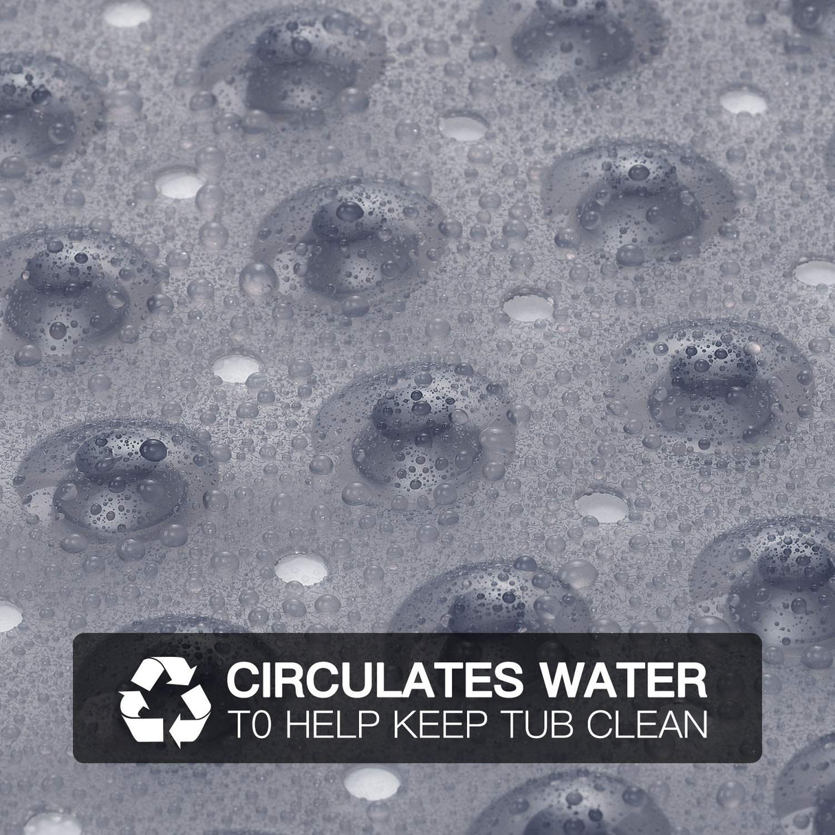 YINENN Bath and Shower Safety Mats 40x16 inch, Non Slip with Suction Cups for Bathroom Stall and Tub Floor, Extra Large and Machine Washable, Drain Holes Keep Bathtub Clean, Clear Gray