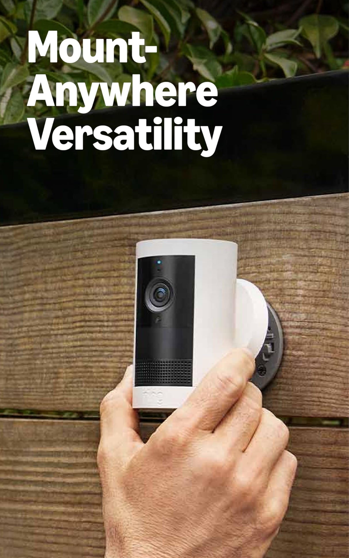 Ring Outdoor Cam Plus, Plug-In (newest model), Home or business security, Wide-Angle 2K Video with Ring Vision, Low-Light Sight for full-color night vision, Mount-Anywhere Versatility, White