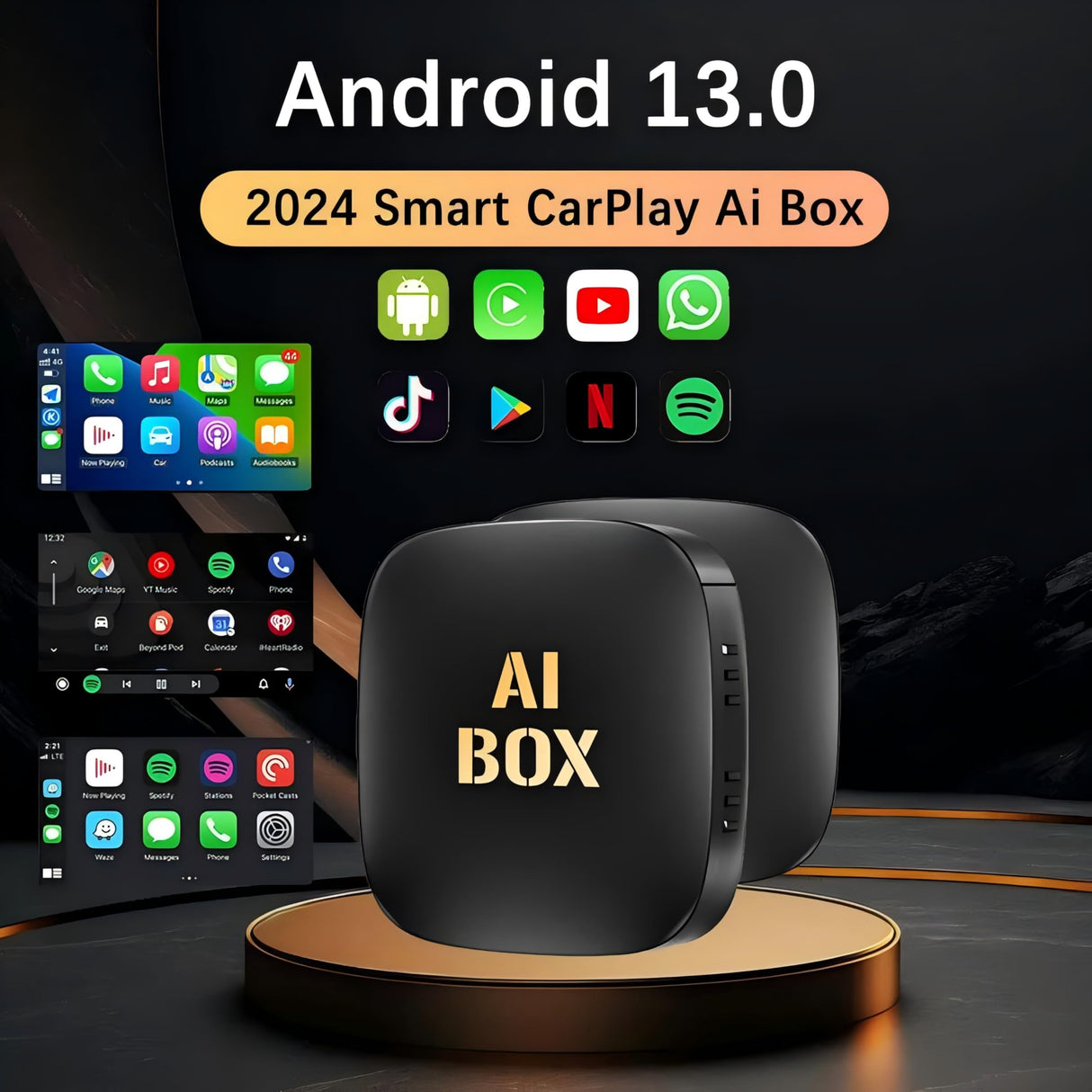 Wireless CarPlay Adapter, 2025 Upgrade with Netflix/YouTube/TF Card Plug & Play Dongle | Wireless Adapter for iPhone & Android Auto | Supports CarPlay for Cars | Dual System, 5G WiFi, Easy Setup 2+32G