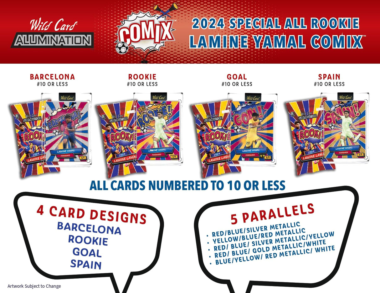 2024 Wild Card Alumination Lamine Yamal Rookie Comix Hobby Trading Card Box (5 Encases Autographs)