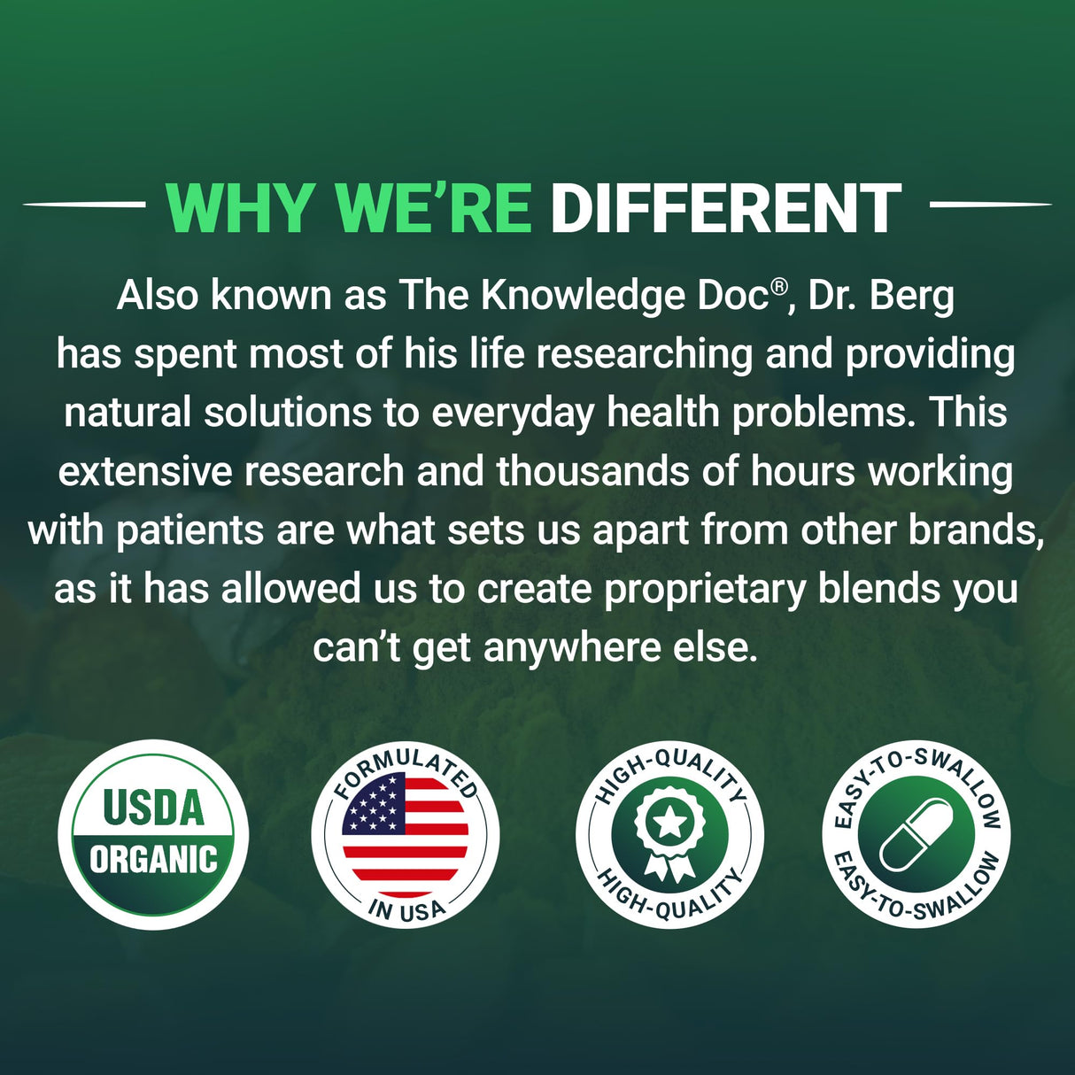 Dr. Berg's Greens Superfood Cruciferous Vegetable Tablets - Vegetable Supplements for Adults w/ 11 Phytonutrient Super Greens - Energy, Immune System & Liver Veggie Tablets - 90 Tablet