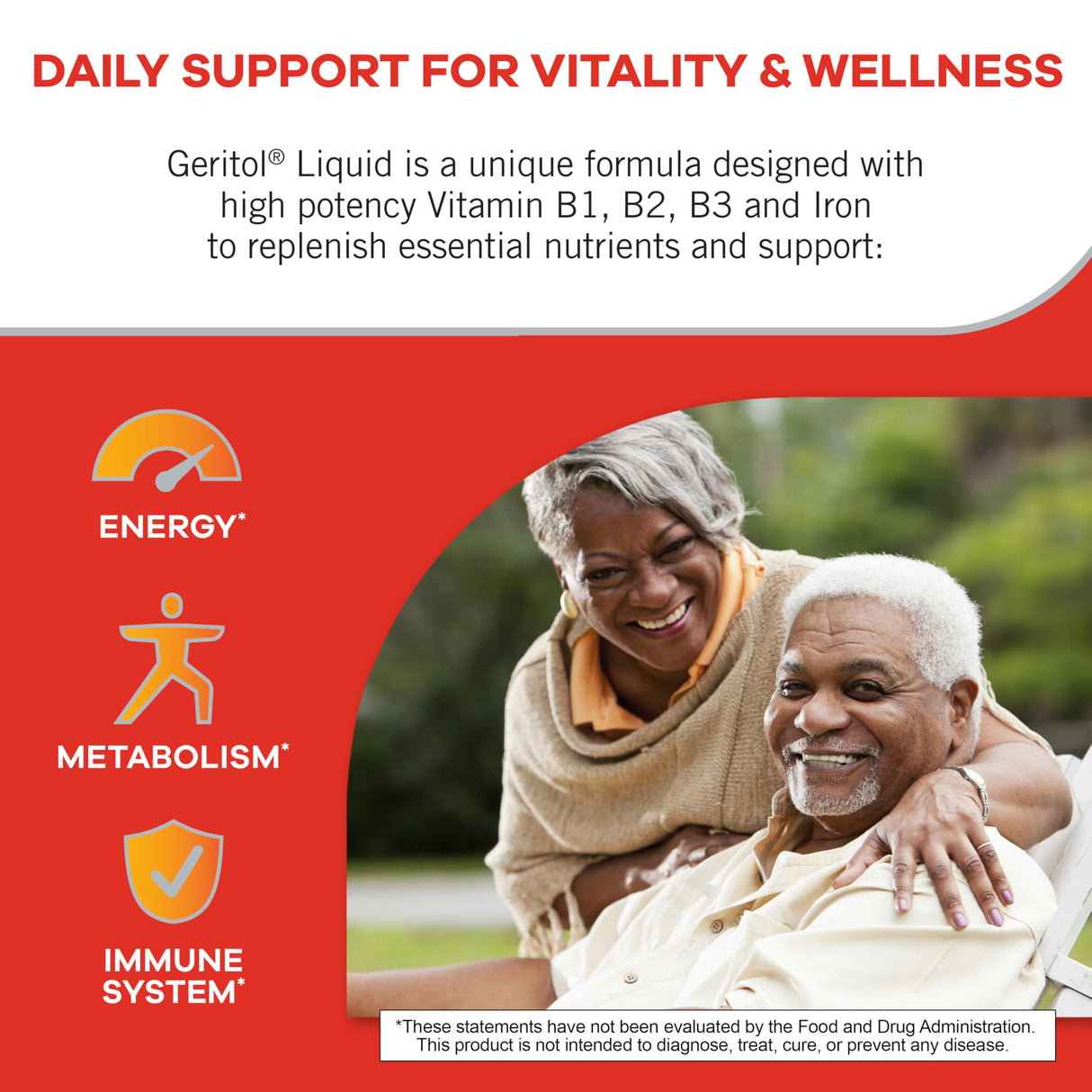 Geritol Liquid Vitamin and Iron Supplement, Energy Support, Contains High Potency B-Vitamins and Iron, Pleasant Tasting, Easy to Swallow, No Artificial Sweeteners, Non-GMO, 12 Oz, 3 Pack