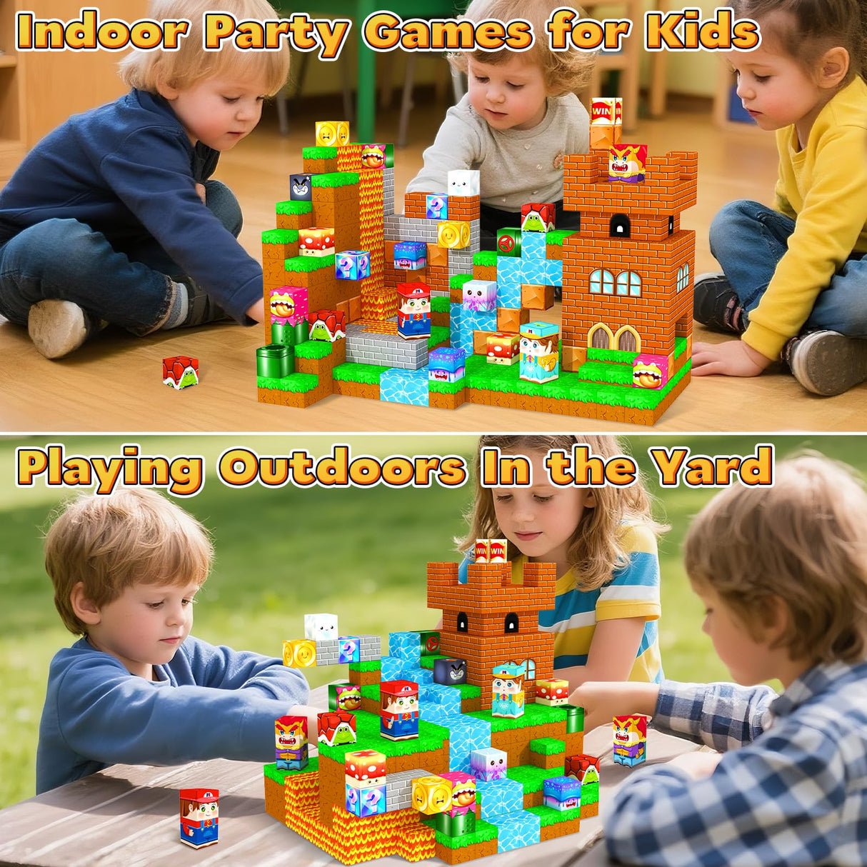 ORZbb Magnetic Blocks Building Games Kids Toys for 3 4 5 6 7 8 9 10 11 12 13 Year Old Boys Girls, Magnetic Cubes Montessori Sensory Toys for Ages 3+ Travel Party Christmas Birthday Gifts