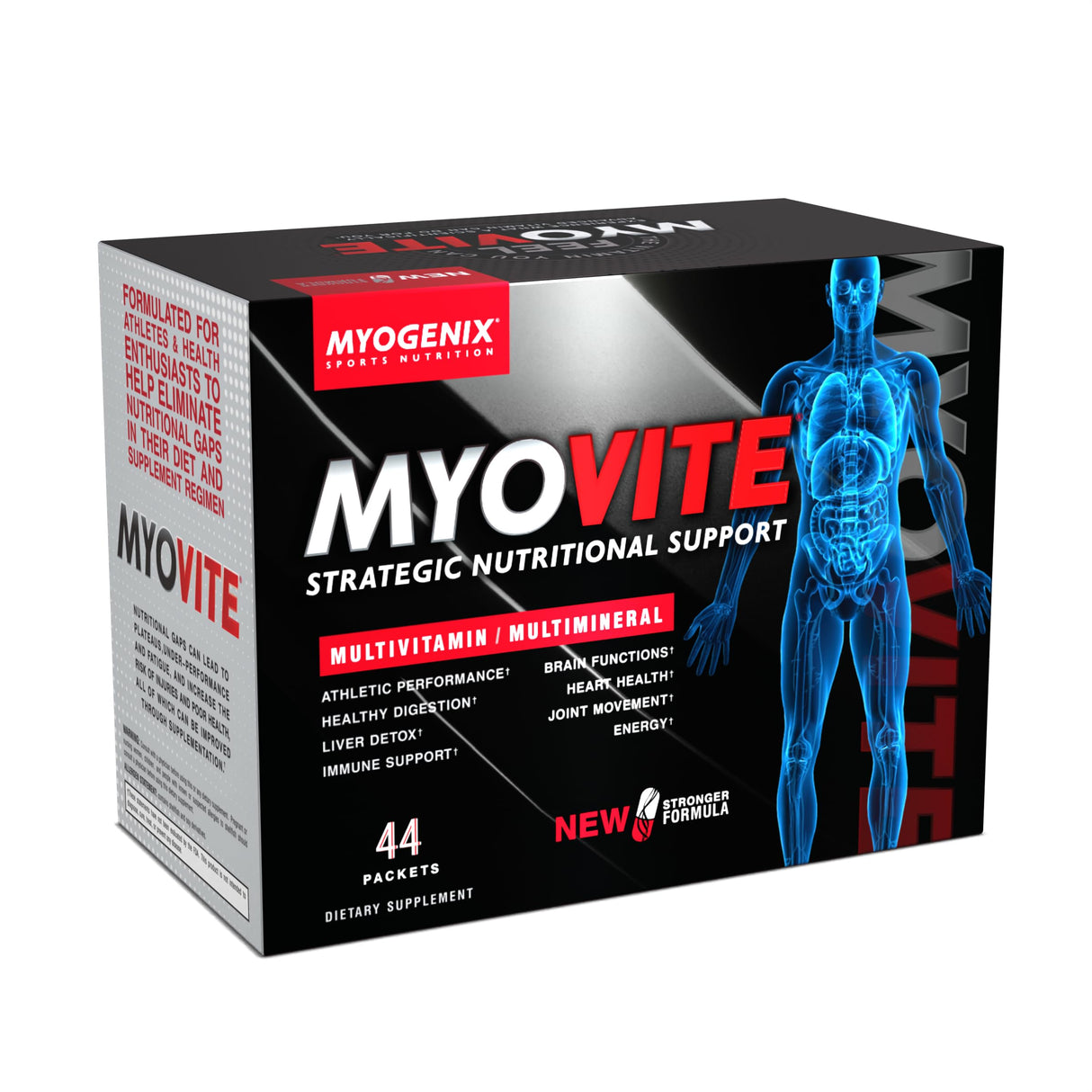 Myogenix Myovite Multivitamin – Daily Supplement – Designed for Athletes – Supports Joint, Heart, and Digestive Health – High Performance Vitamins for Men and Women – 44 Convenient Packets