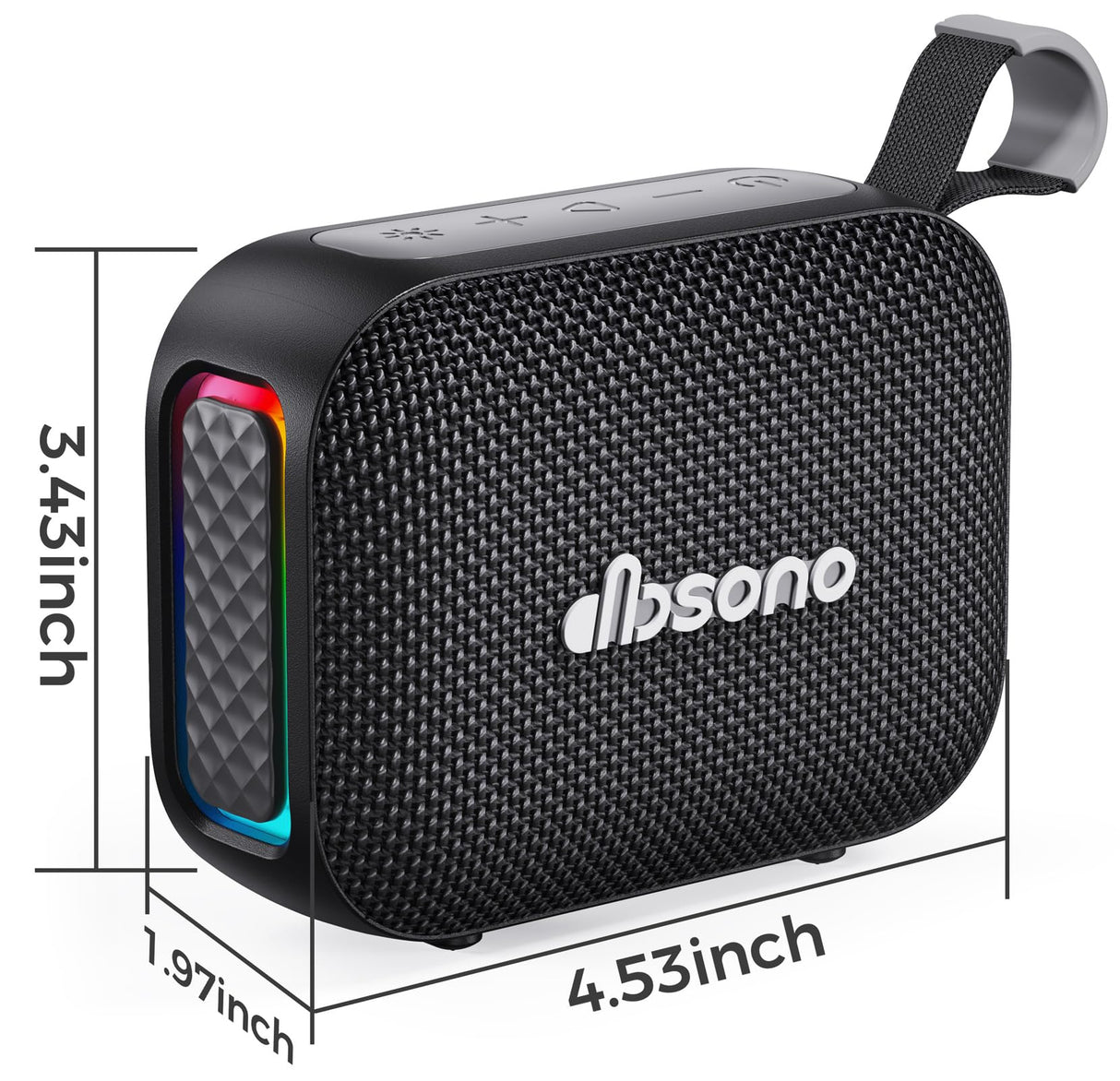 dbsono Stocking Stuffers for Teens Men Women: Christmas White Elephant Gifts for Adults, Portable Bluetooth Speaker Waterproof, IPX5 HD Sound Up to 24H Playtime, Cool Tech for Boys Girls-Black