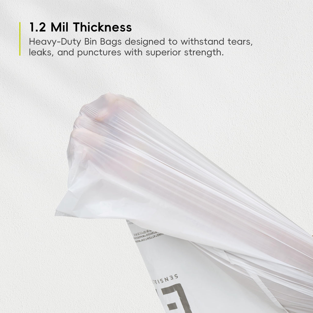 EKO 8 Gallon Trash Bags Drawstring 1.2 Mil - 100 Count White Medium Garbage Bags Unscented, 30 Liter Plastic Kitchen Trash Bags with Easy-Dispense, Code F-1