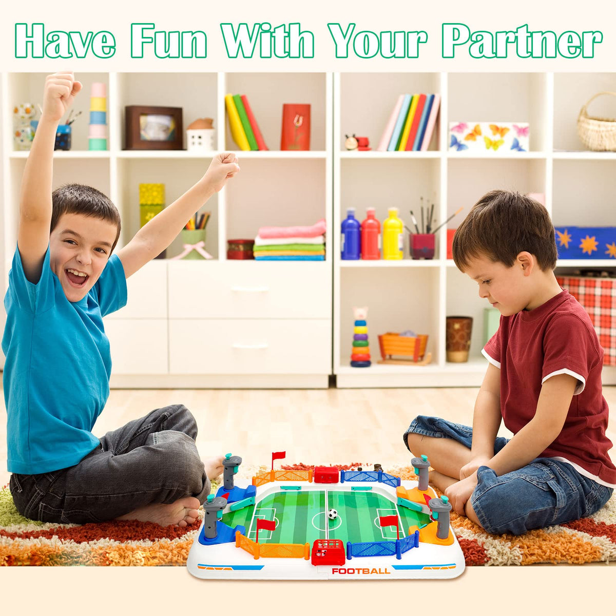 Soccer Board Game for Kids Age 4-12 Mini Foosball Table Toy