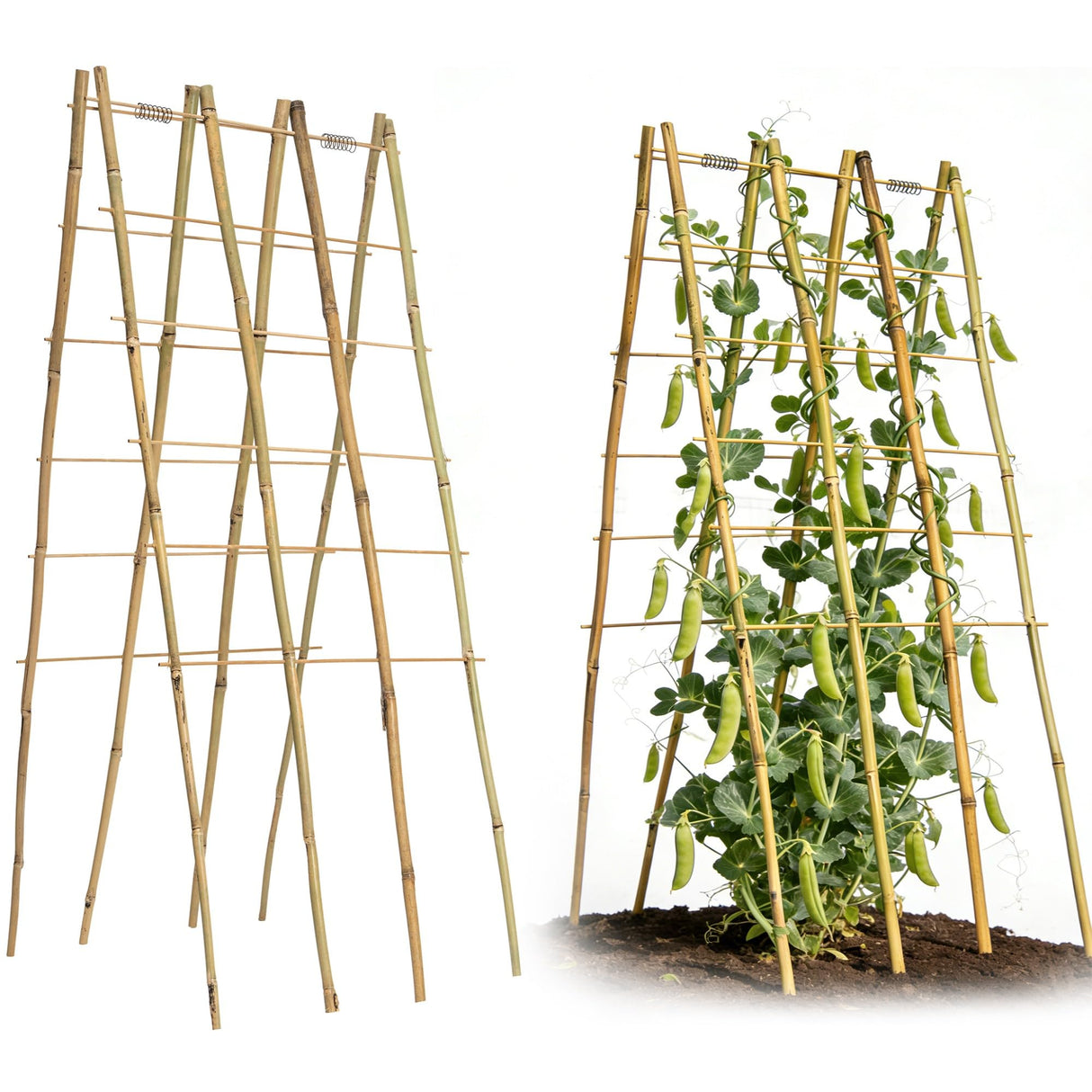 2 Pack 47''x18'' Bamboo Trellis for Climbing Plants Outdoor, Oltara A-Frame Foldable Garden Trellis for Cucumbers, Raised Beds, Tomatoes, Beans, Vegetables & Flowers Support