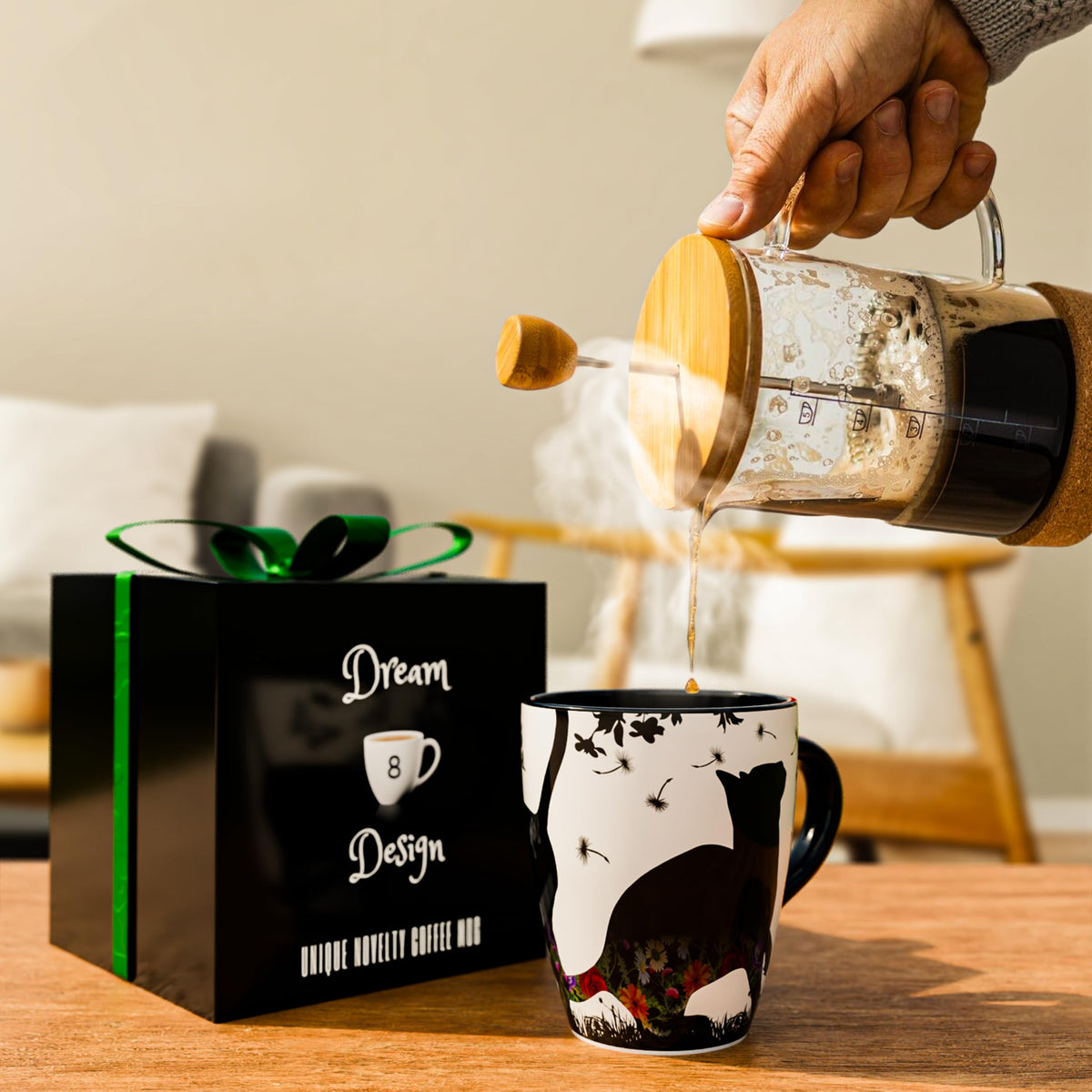 Color Changing Cat Coffee Mug 12oz – Unique Gift for Cat Lovers