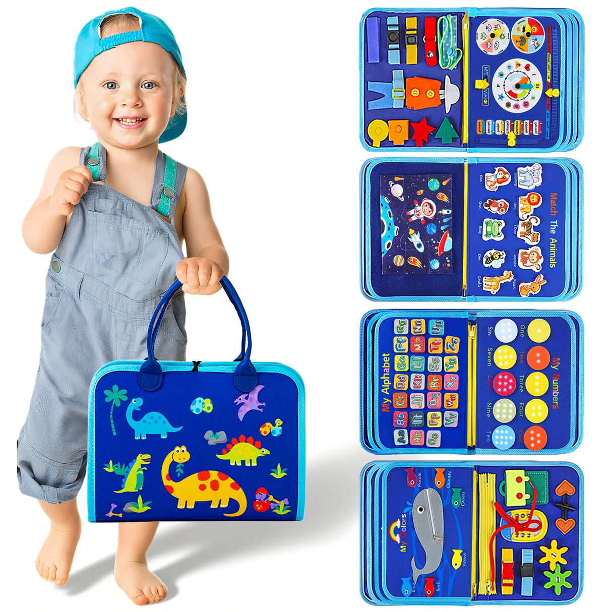 SYHLN Toddlers Montessori Busy Board Toys for 1 Year Old Boy Gifts, Educational Preschool Learning Travel Toys for Toddlers 1-3, One Year Old Boys Girls 1st Christmas Birthday Gifts Age 1-2-4