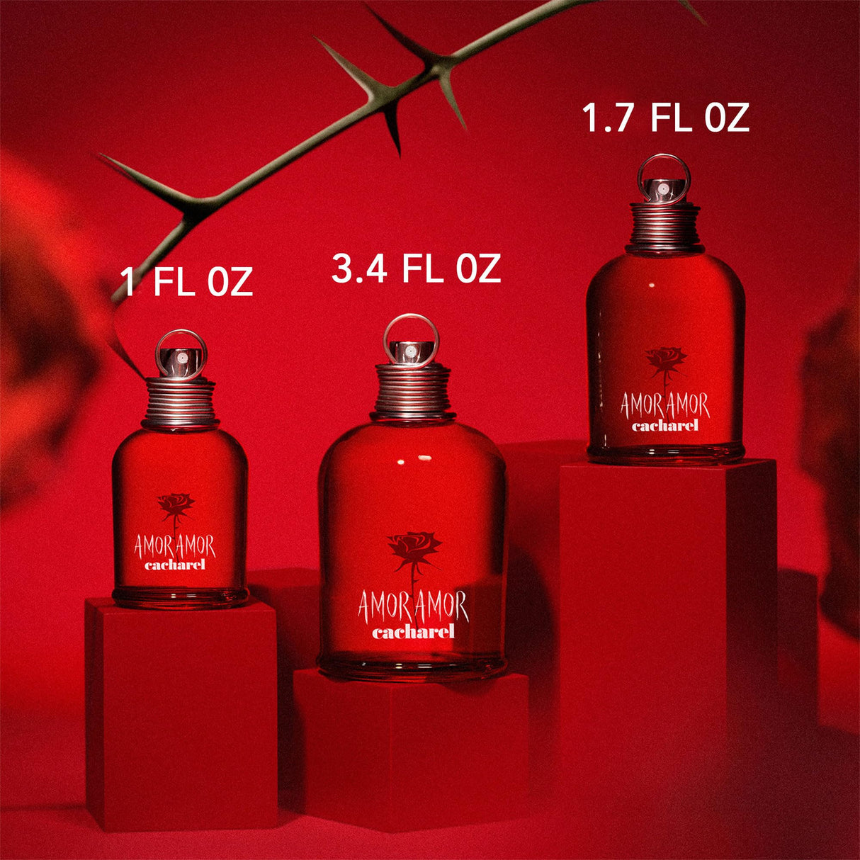 Cacharel Amor Amor, Eau de Toilette for Women, Floral, Ambery, Fruity With Notes of Jasmine & Vanilla, 3.4 Fl. Oz.