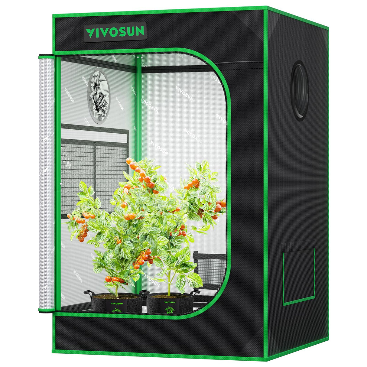 VIVOSUN S223 2x2 Grow Tent, 24"x24"x36" High Reflective Mylar with Observation Window and Floor Tray for Hydroponics Indoor Plant for VS1000