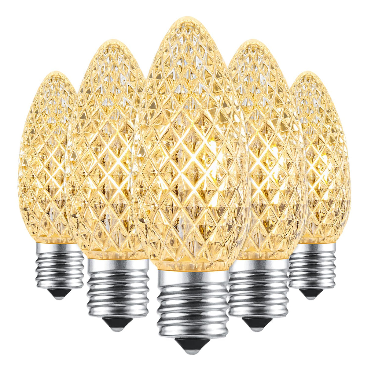 Brightown C9 LED Replacement Bulbs, 25 Pack C9 Christmas Light Bulbs Warm White, Shatterproof LED Bulbs for Christmas String Light, E17 Intermediate Base, Commercial Grade Dimmable Shatterproof Bulb
