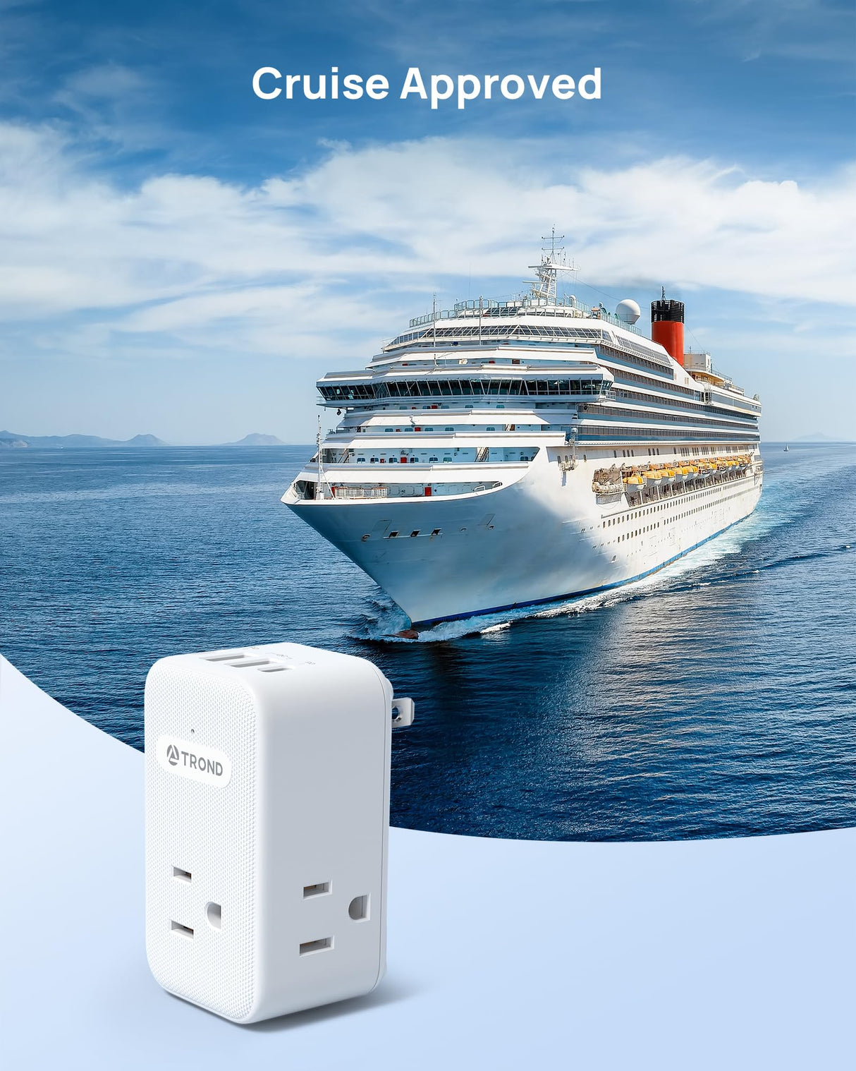 TROND Outlet Extender with 6 Inch Cord - Multi Plug Wall Outlet with PD 20W USB C Plug Adapter, Ultra Short Extension Cord, 3 Way Power Splitter for Bathroom Kitchen Office Dorm Travel Essentials