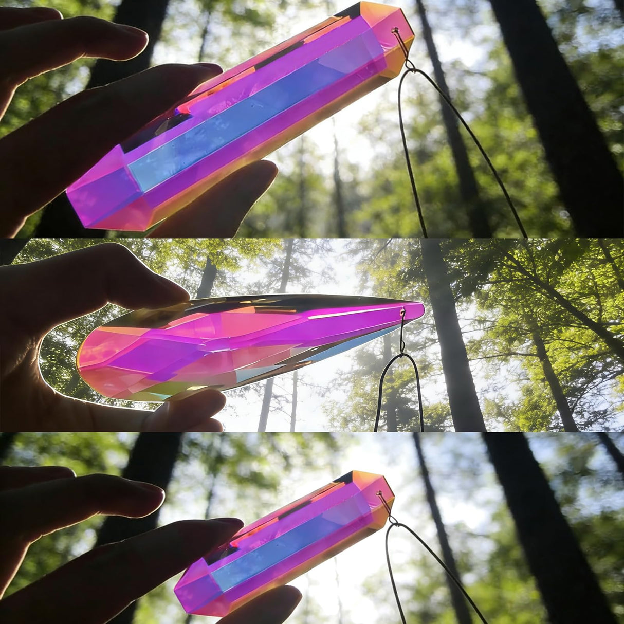 OneraOner Prism Crystal Suncatcher,3Pcs Rainbow Maker for Window Hanging