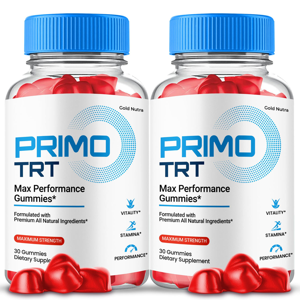 Gold Nutra Primo TRT Gummies, PrimoTRT Supplement, High Potency Performance, All Natural Formula (2 Pack)