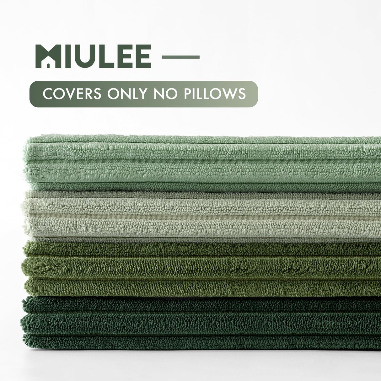 MIULEE Boho Farmhouse Sage Green Throw Pillow Covers 20x20 Inch Set of 4 Mordern Nordic Cushion Covers Soft Corduroy Christmas Home Decor for Couch Bed Sofa Living Room Forest Green