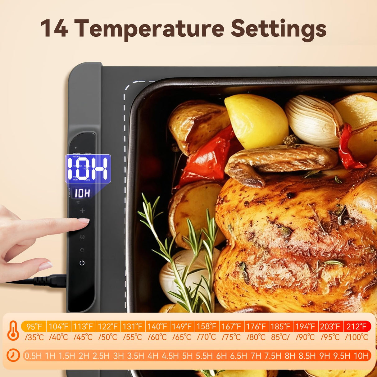 Ieuan Warming Mat For Food Extra Large 36"x15", Electric Warming Tray with 14-Level Temp 10-Hour Timer Adjustable Temperature, Food Heating Pad for Dishes, Soup, Family Dinners, and Holiday Gatherings