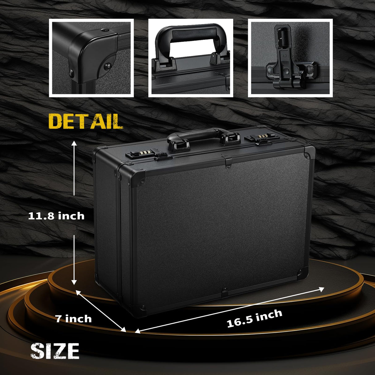 Barber Accessories Case, Profesional Barbers Briefcase Tool Case, Barber Cases for Clippers and Supplies, Hair Scissors Clippers Trimmer Organizer, Barbers Suitcase with Code Lock Black