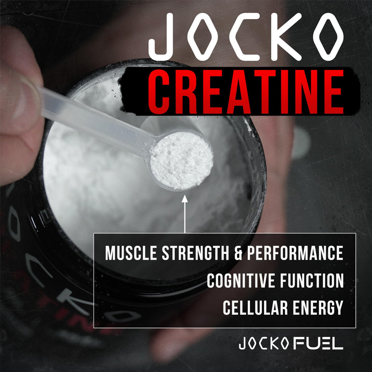 Jocko Fuel Creatine Monohydrate Powder, Unflavored, 454g | 90 Serving