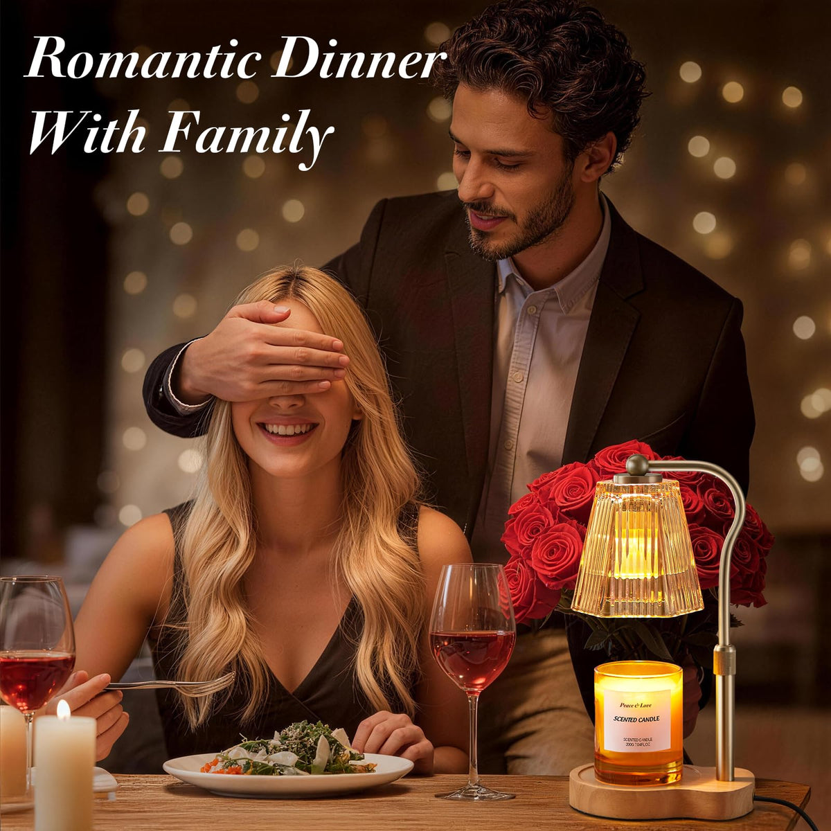 AODHGR Candle Warmer Lamp with Timer Dimmable, Flameless Scented Wax Melter