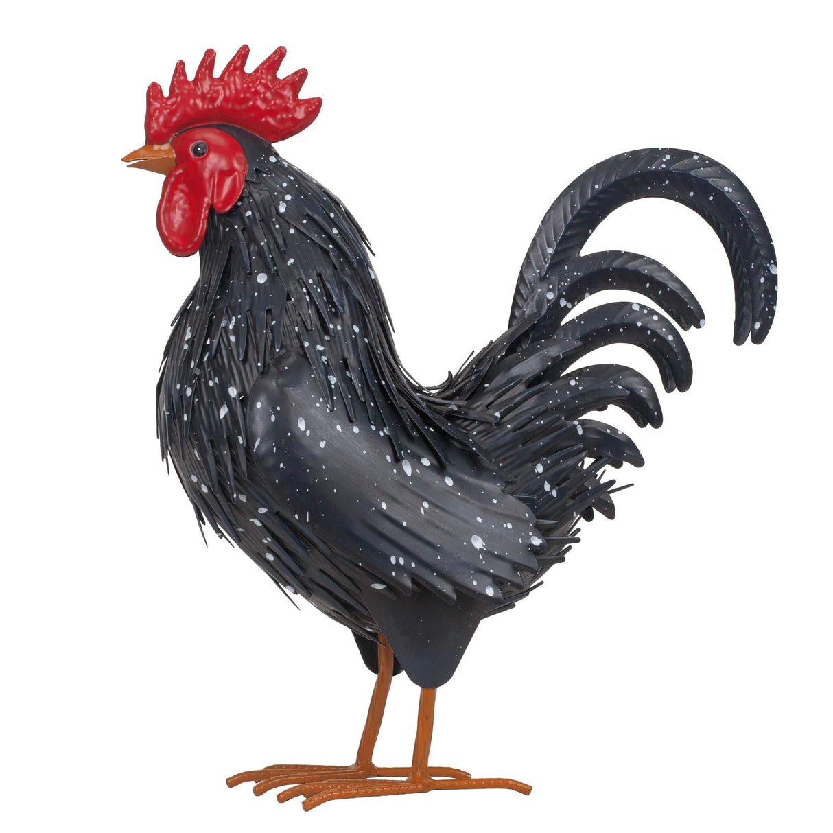 Ratuor Rooster Garden Statue Sculpture Metal Chicken Yard Decor Outdoor Figurines Patio Backyard Decoration (Black)