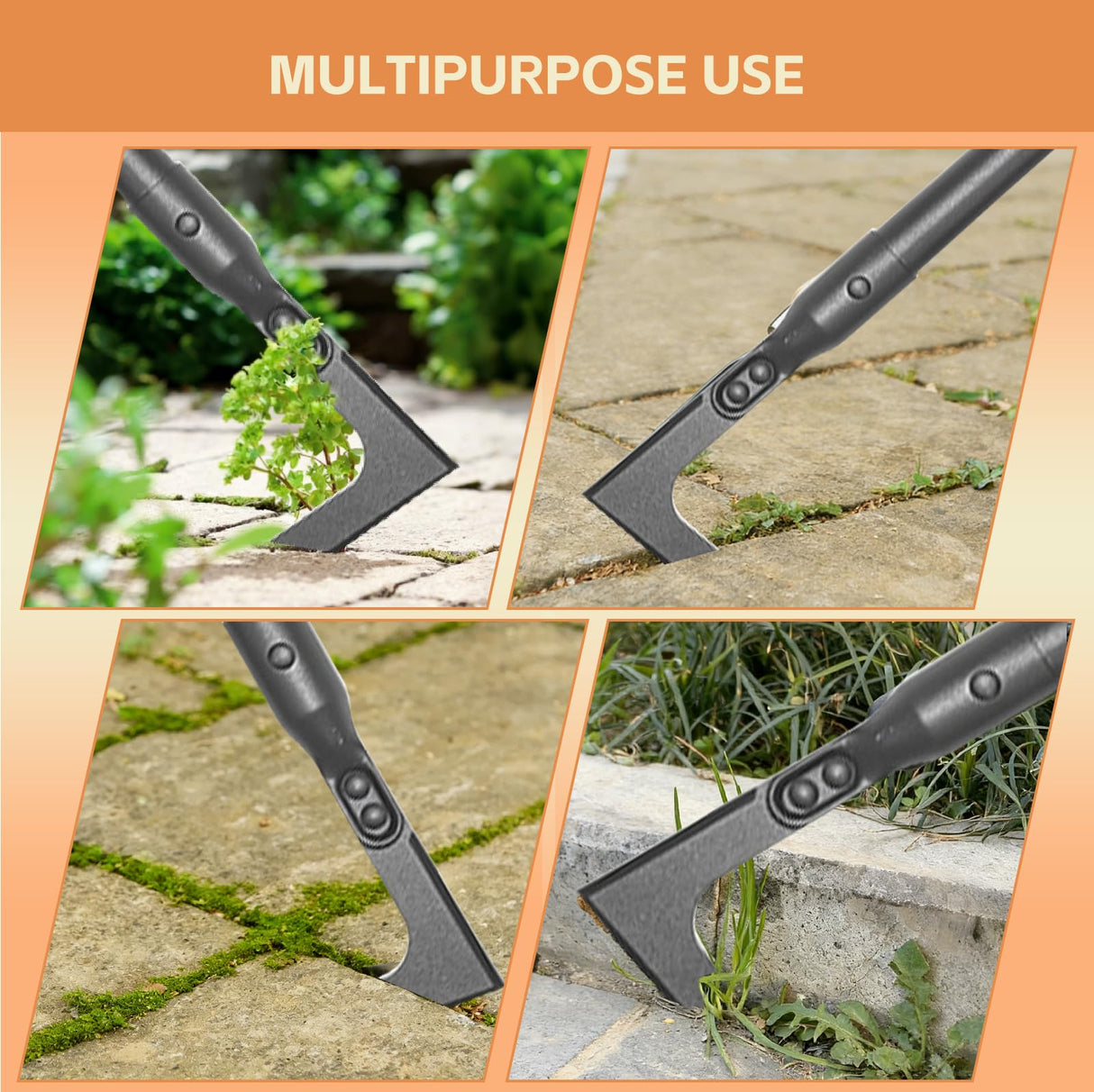 ABtool Weed Puller,Manual Crevice Cleaning Tool with 43.7" Long Handle,Gardening Weed Remover Tool for Sidewalk,Paver,Deck Boards,Garden,Patio
