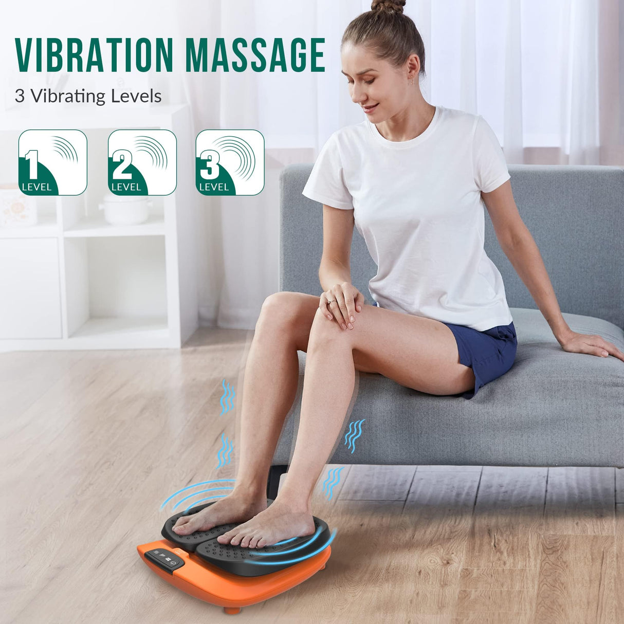 Snailax Vibration Foot Massager with Heat, App Control, FSA HSA Eligible, Adjustable Vibration Electric Foot Massager Machine for Circulation, Plantar Fasciitis, Pain, Remote Control