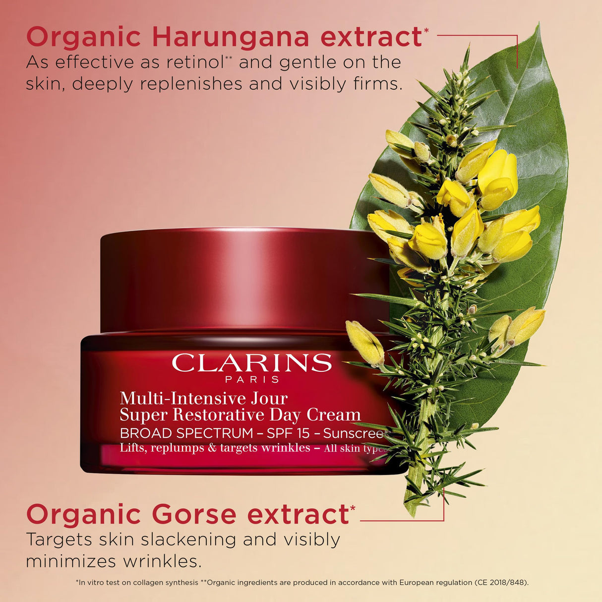 CLARINS Super Restorative Day Cream, Broad Spectrum SPF 15 Sunscreen | Anti-Aging Moisturizer For Mature Skin Weakened By Hormonal Changes | Replenishes, Illuminates & Densifies Skin|Targets Wrinkles