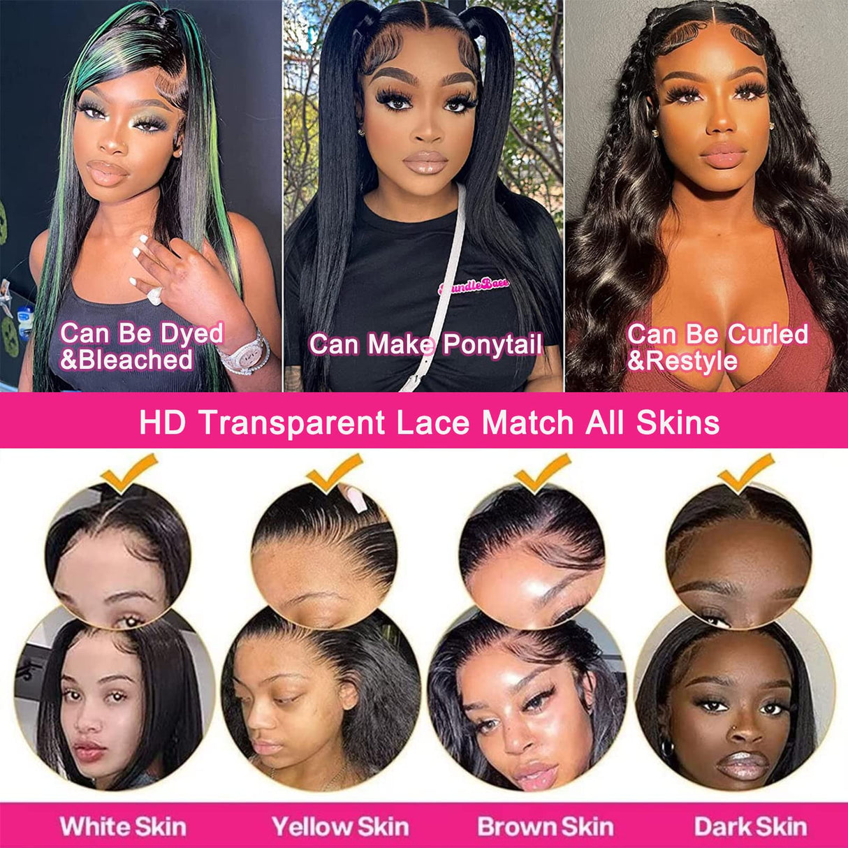 Lemoda 13x6 Full Lace Frontal Wig 200% Density Straight Lace Front Wigs Human Hair HD Transparent Lace Wig Pre Plucked with Baby Hair 14A Brazilian Virgin Human Hair Wigs for Women 28 Inch