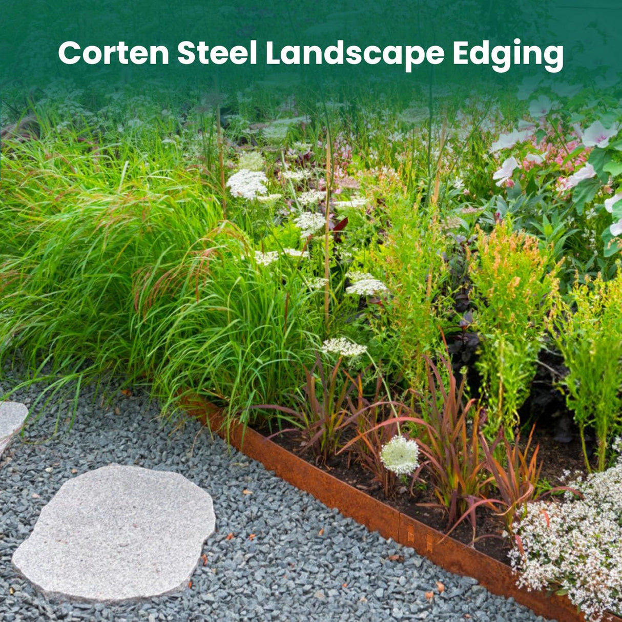 GZGNEEVL Corten Steel Landscape Edging 4.5" H x 40" L, Metal Garden Edging