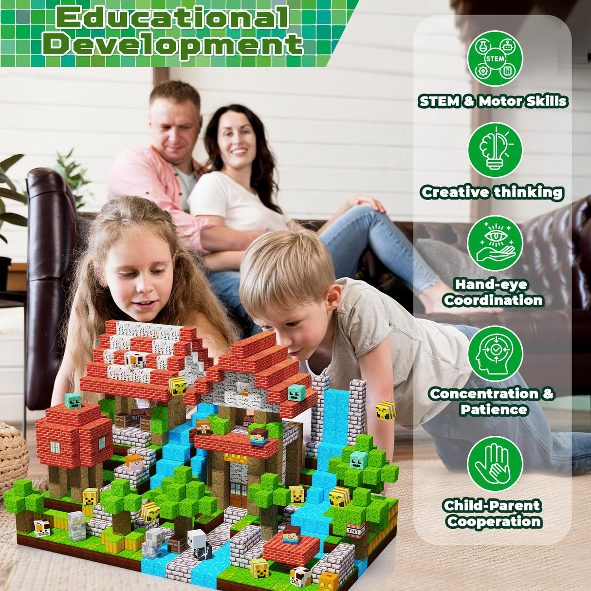 Magnetic Blocks-200PCS Magnetic Building Blocks, Magnets Cubes 2025 Upgraded Stacking Magnets for Kids Forest River Indoor Construction STEM Toys, Christmas Birthday Gifts for Boys & Girls Ages 3+