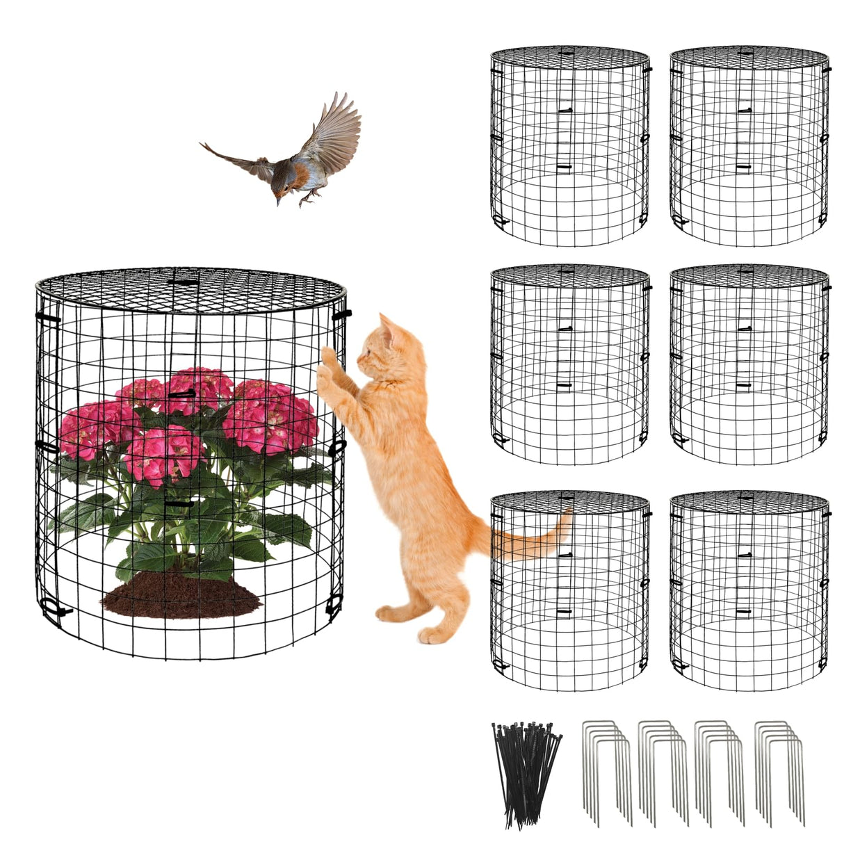 wdbg 6 Pack Plant Protectors from Animals with Cover, 18PCS 12.6"x11.8"
