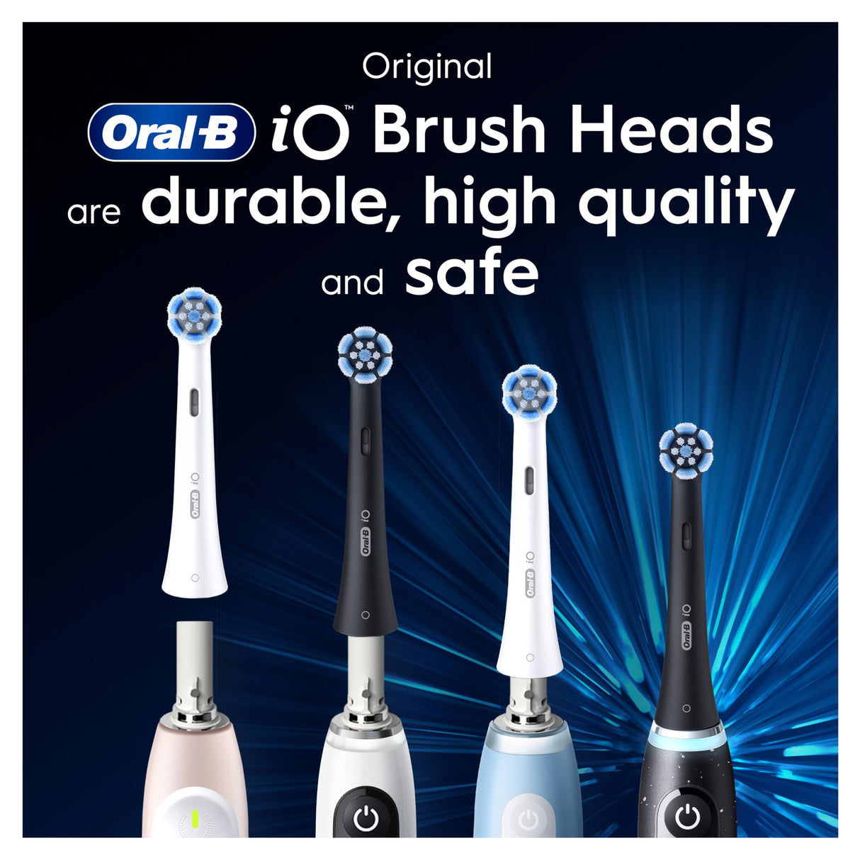 Oral-B iO Gentle Care Electric Toothbrush Head, Twisted & Angled Bristles for Deeper Plaque Removal, Pack of 4 Toothbrush Heads, Suitable for Mailbox, White