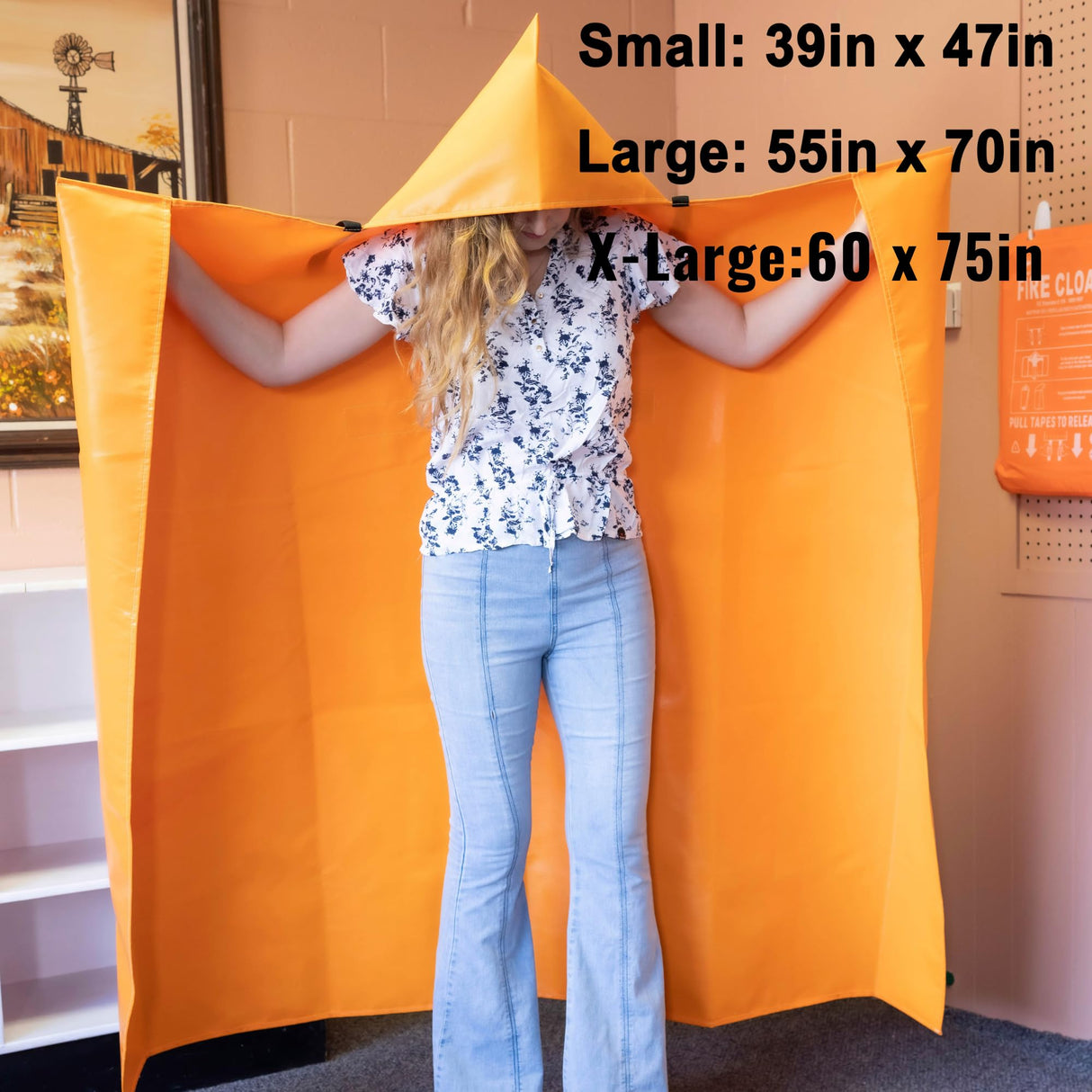 Supa Ant Silicone Fire Cloak for Fireproof Suit Emergency Blanket for Home and Kitchen - Emergency Poncho as Heat Shield Blanket -Fire Resistant Hoodie-Escape Suit with Cape and Hood (70x55 in.-Large)