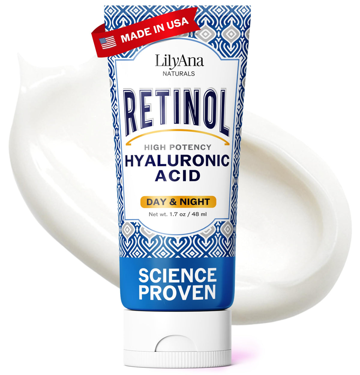 LilyAna Naturals Anti Aging Retinol Face Cream for Women – Wrinkle & Neck Cream for Firming, Retinol Moisturizer for Face with Hyaluronic Acid, Hydrating Night Cream for Fine Lines, Collagen Boost
