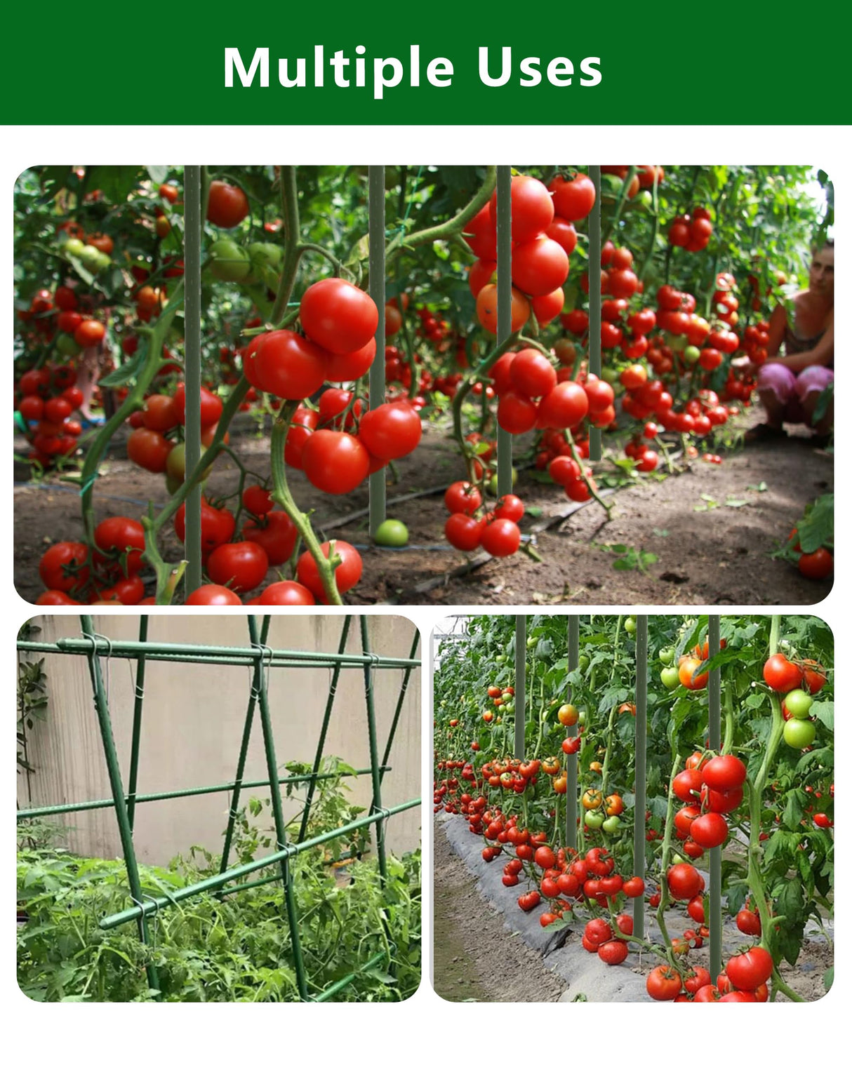 3ft Garden Stakes, Plastic Coated Steel Plant Stakes for Climbing Plants 25pcs