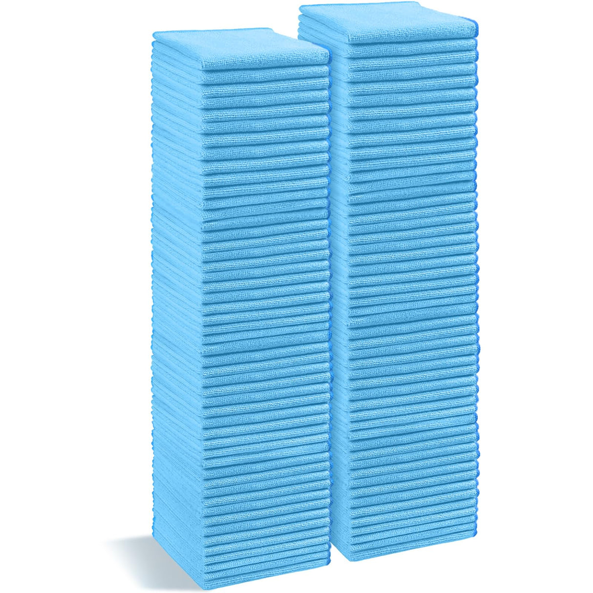 HOMEXCEL Blue Microfiber Cleaning Cloth, 100 Pack Cleaning Towels for Kitchen, Lint Free, Scratch-Free, Highly Absorbent, and Reusable Cleaning Rags for House, Window and Glass, Cars, 11.5 X11.5 inch