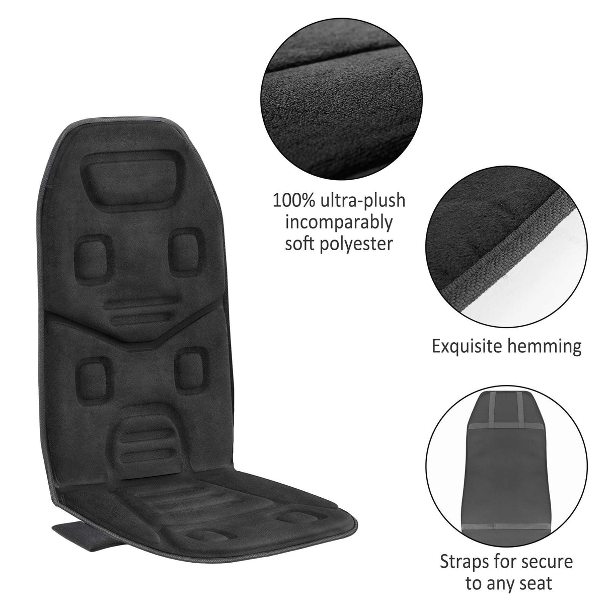 COMFIER Massage Seat Cushion Back Massager with Heat,10 Motors Vibration Chair Pad(Not Shiatsu,Rolling Massage,Chair Massager for Office/Home(Not for Car)