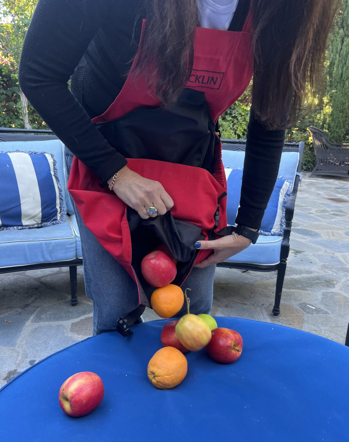 Rocklin Garden Apron – Heavy Duty Canvas Garden Apron for Women & Men | Waterproof Lining with Deep Harvest Pouch | Red Apron