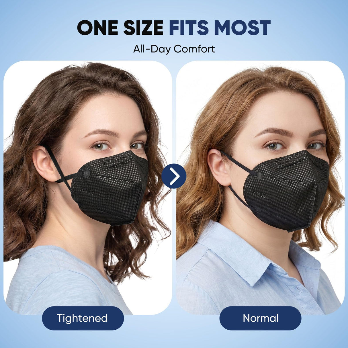 HiMask KN95 Face Masks 50 Pack Individually Wrapped 5-Layer Disposable Face Mask Black