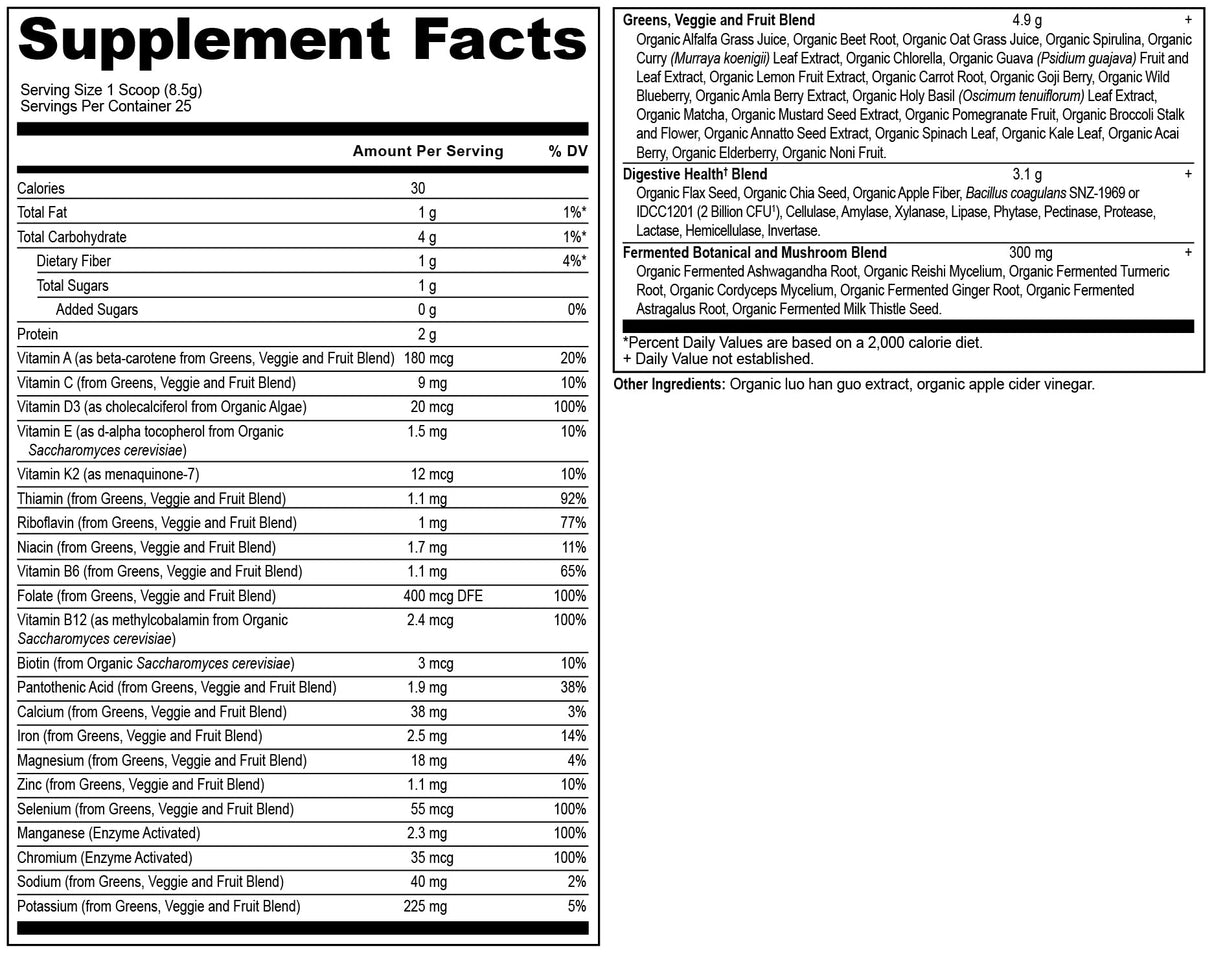 Ancient Nutrition, Vitamin Powder, One Bottle Made from Real Fruits, Vegetables and Herbs, for Digestive and Energy Support, 25 Servings, 7.5oz