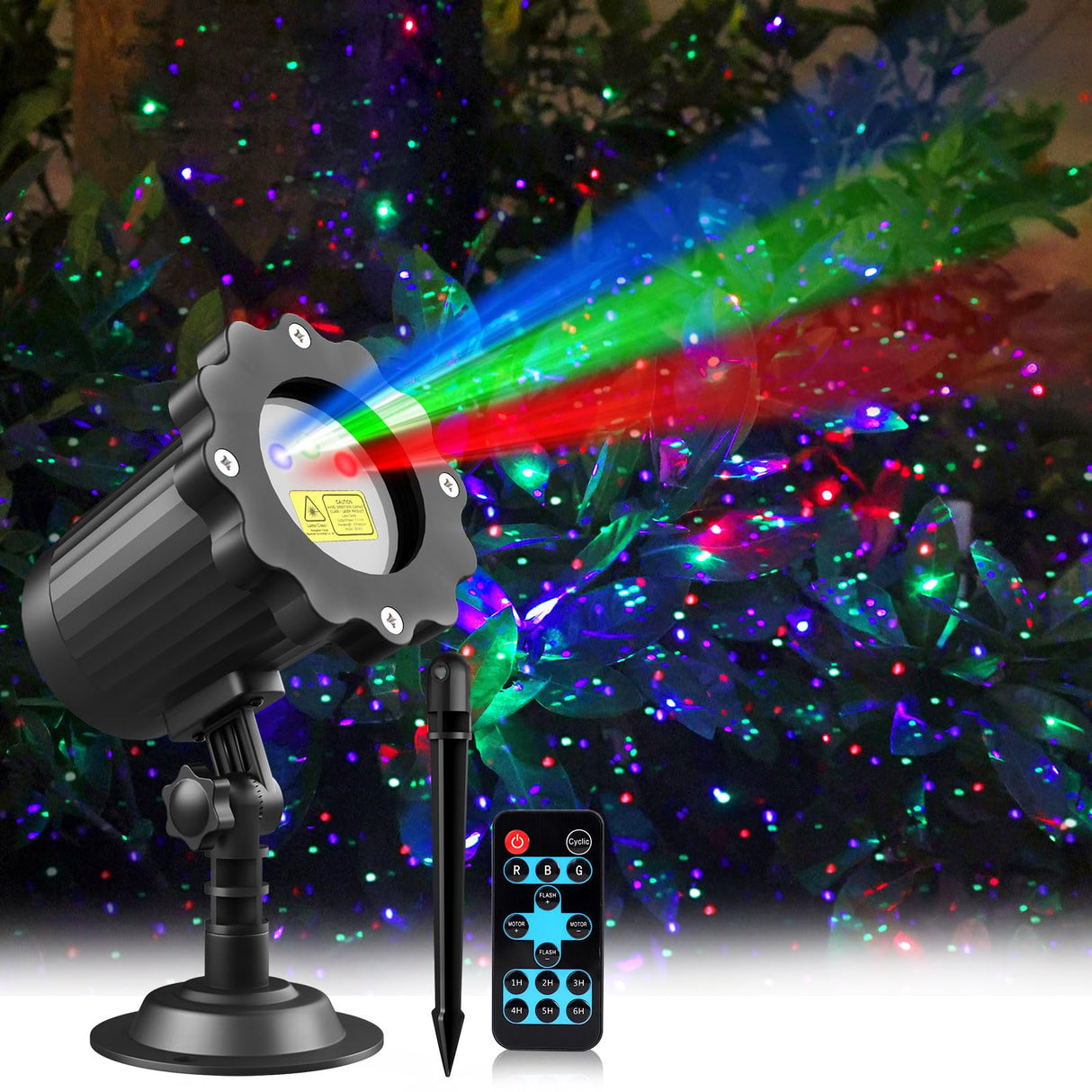 Waterproof Firefly Laser Projector Lights Outdoor,12 Effect Moving RGB Lights Show Laser Projection with RF Remote and Timer for Wedding Halloween Christmas Holiday Party Patio Garden Landscape Decor