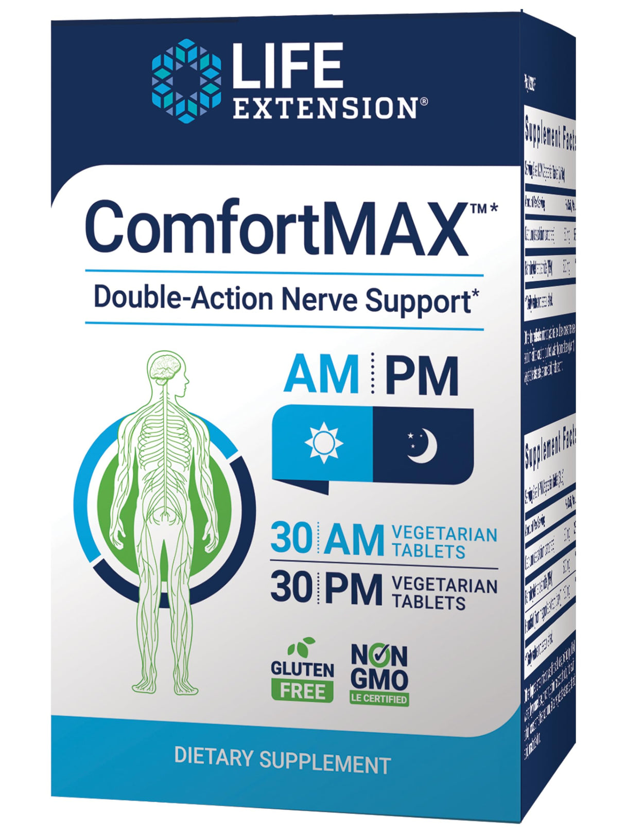 Life Extension ComfortMAX™, honokiol and Pea for Nerve Support & discomfort Relief, Gluten-Free, Non-GMO, Vegetarian, 60 Tablets