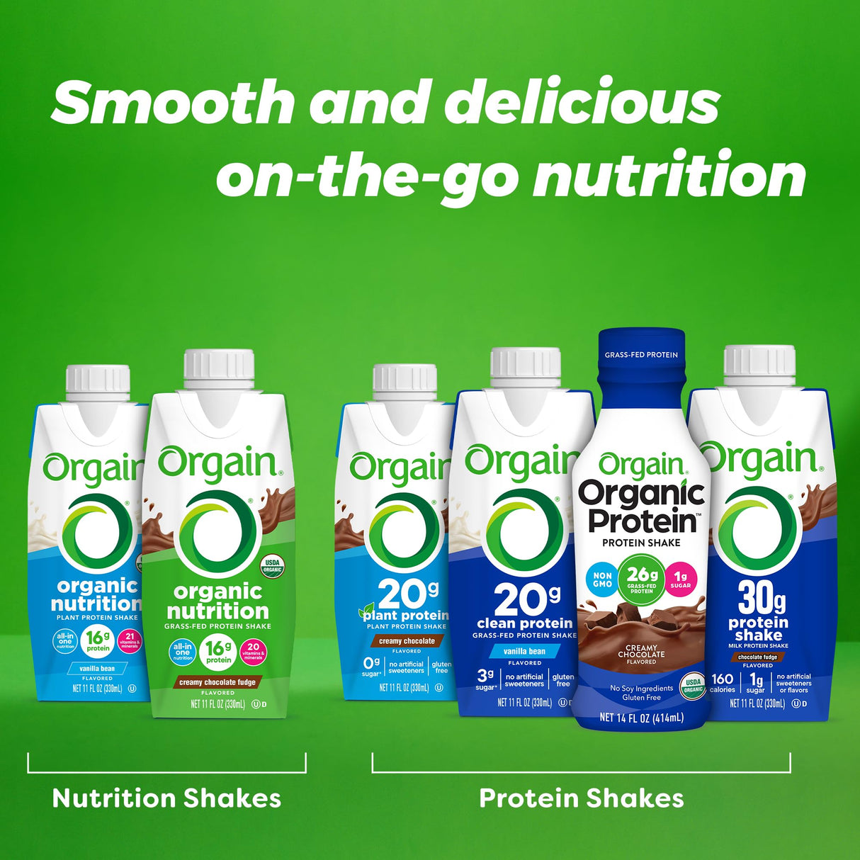 Orgain Organic Nutritional Protein Shake, Creamy Chocolate Fudge - 16g Grass Fed Whey Protein, Meal Replacement, 20 Vitamins & Minerals, Fruits & Vegetables, Gluten Free, Non-GMO, 11 Fl Oz (12 Pack)