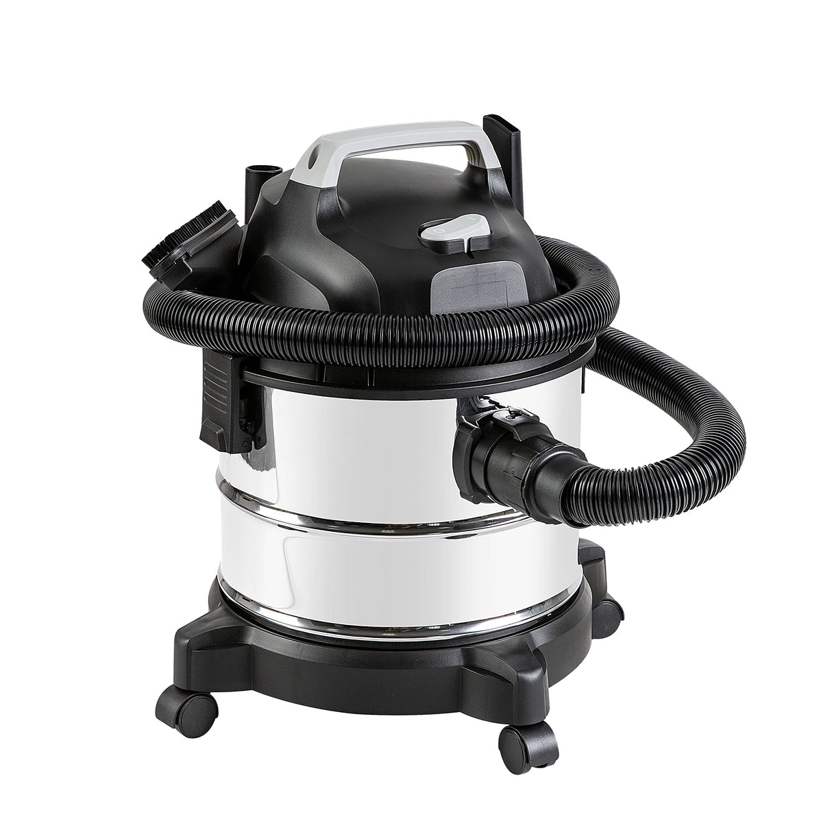 Amazon Basics Wet Dry Shop Vacuum Cleaner, 4 Gallon, 3 HP Stainless Steel, Grey/Black