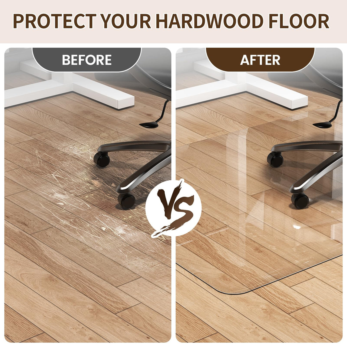 Warmstar Clear Office Chair Mat for Hardwood Floor,30"x48" Plastic Floor Mat Clear Rolling Mat for Office Chair No Curling,Heavy Duty Clear Desk Chair Mat Wood Tile Floor Mat for Office & Home