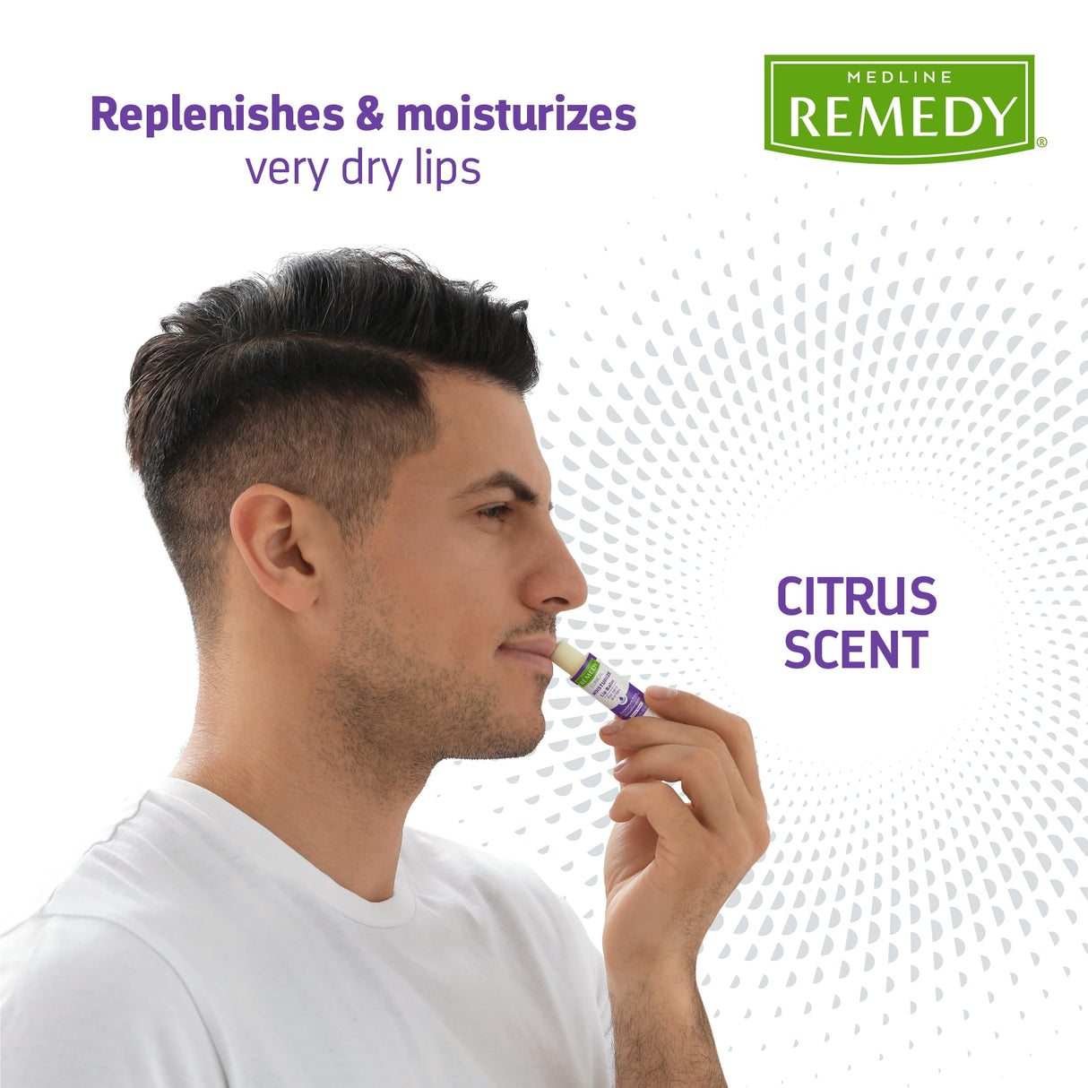 Medline Remedy Clinical Lip Balm, 3 Count, Citrus Scent, Moisturizing, Hydrating, Nourish, Nutrient Rich, Soothing Natural Oils, Revitalize, Comforting, Skin Conditioners, 0.15 oz Stick (Pack of 2)
